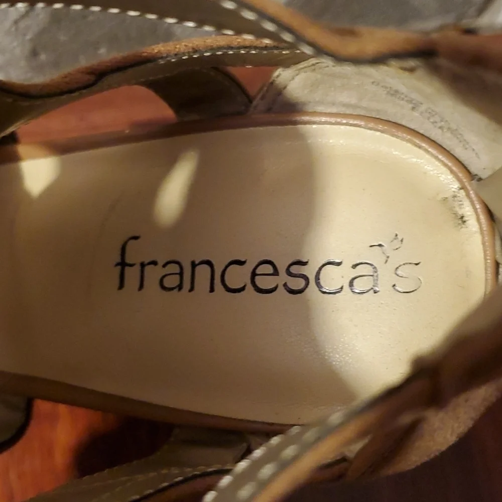 Francescas Shoes Womens Heels Size 8 Emilia Tans Heels Lace Up